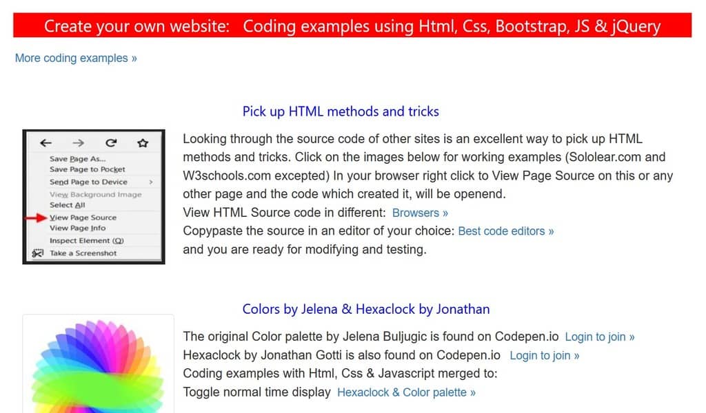 Coding examples