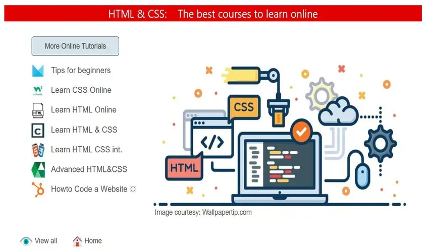HTML & CSS Tutorials page