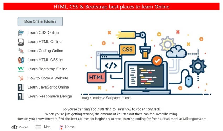 HTML & CSS Tutorials page