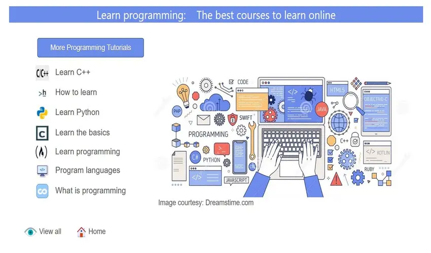 Learn programming page