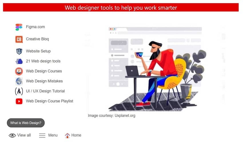 Web designer page