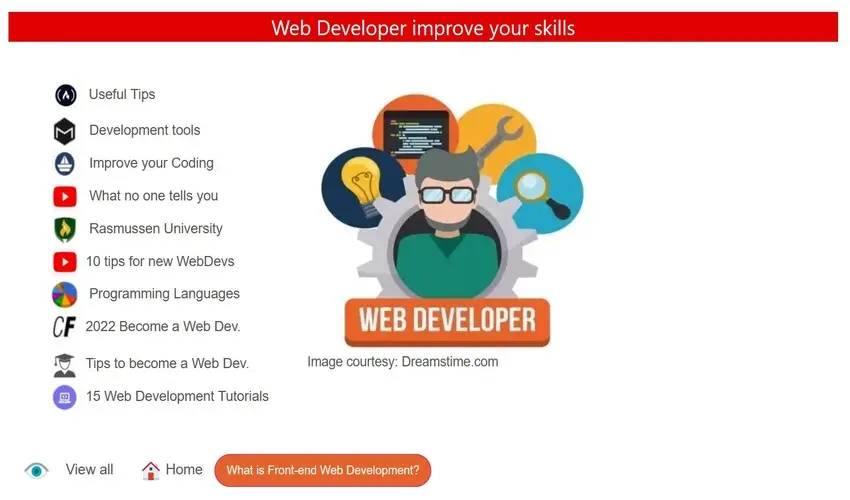 Web Developer skills website
