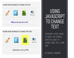 Javascript to change text