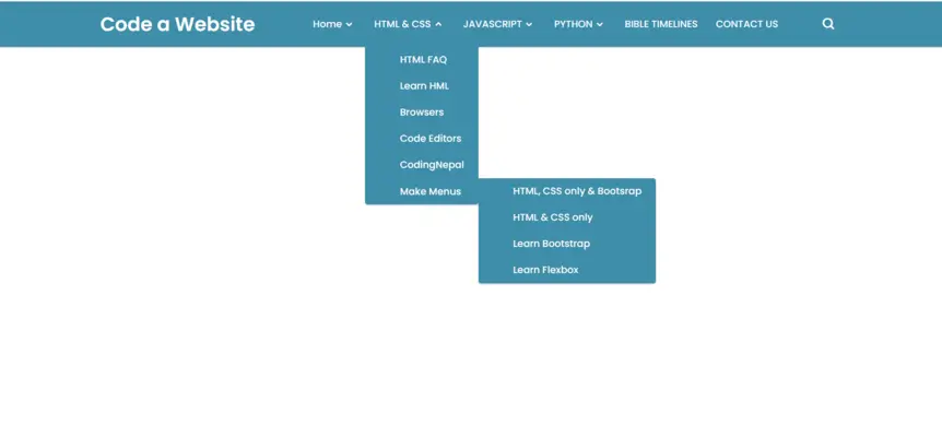Horizontal navigation menu