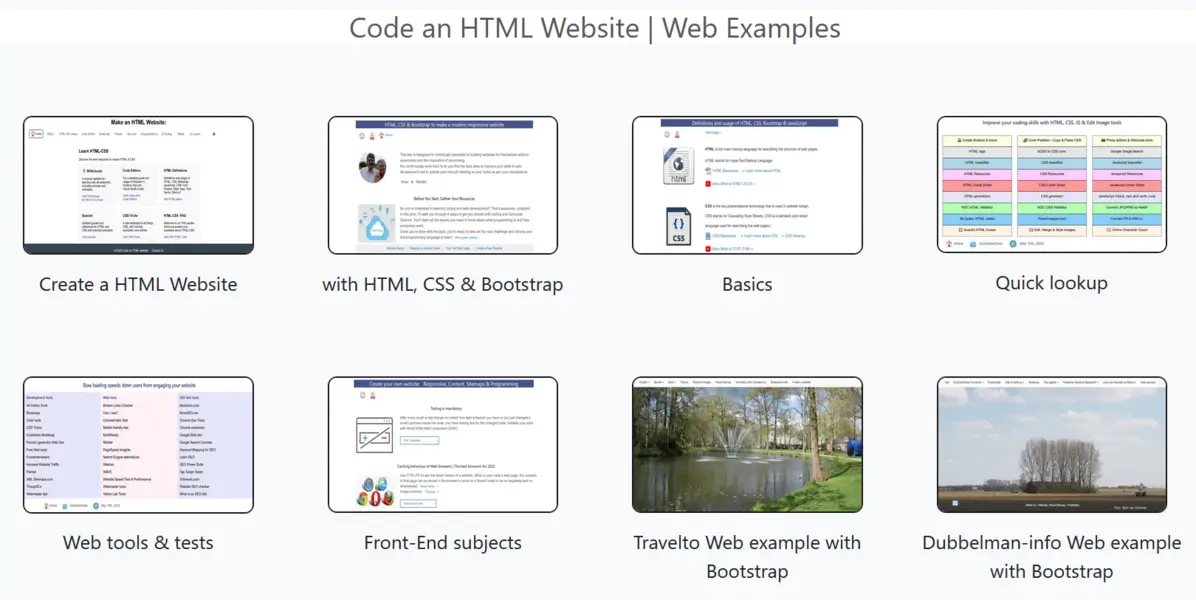 Web Page Example Html Code an HTML Website - Web Examples